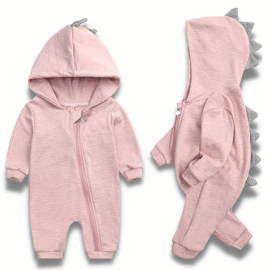 Soft Cotton Hooded Animal Romper for Baby Boys Girls