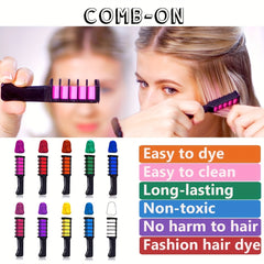 10 Vibrant Temporary Hair Chalk Combs for Parties & Cosplay