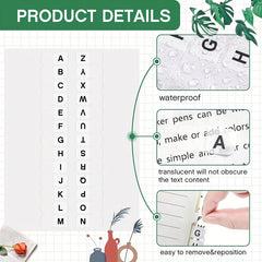 Waterproof Letter Index Label Stickers for Student Classification