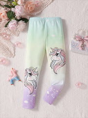 Girls Unicorn Leggings Contrast Legging Pants Spring Summer Fall