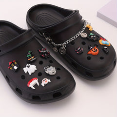 25pcs Halloween Shoe Charms with Chain for Clogs DIY Accessories