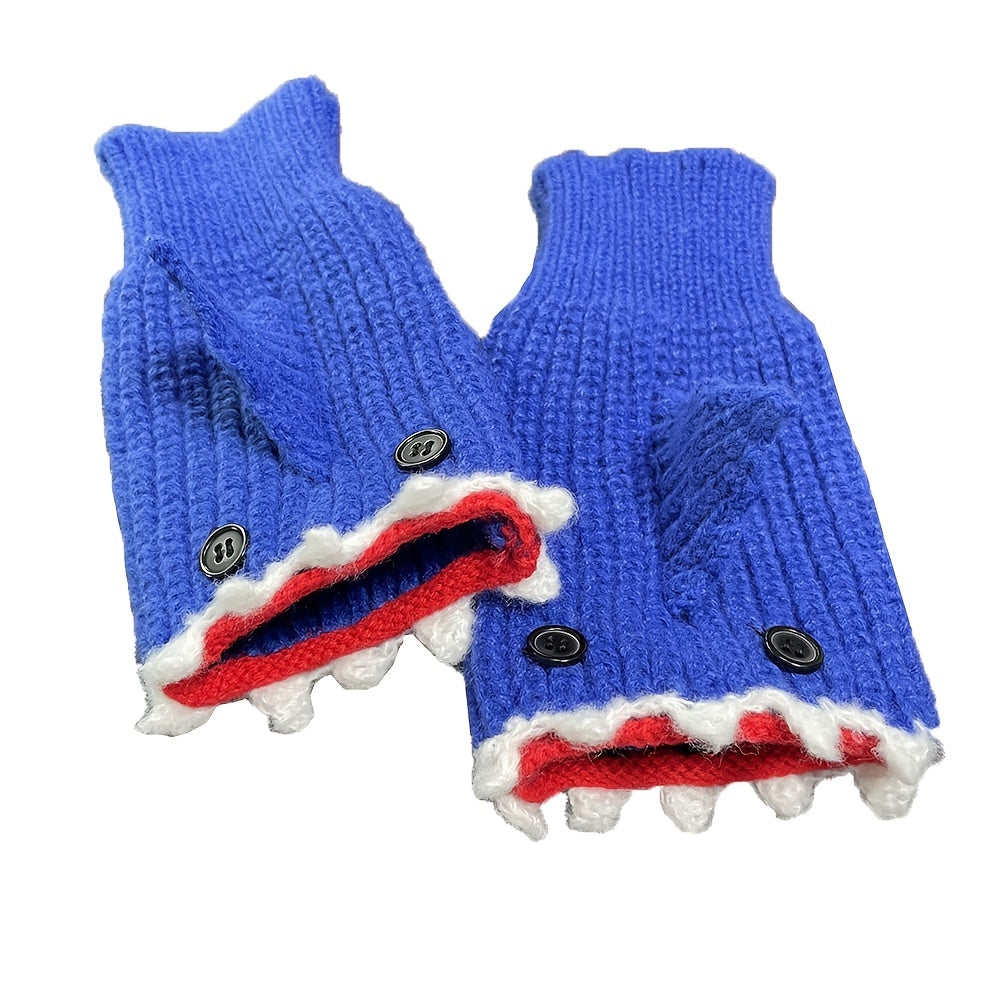 3D Cartoon Animal Gloves Half finger Winter Warm Woolen Gloves