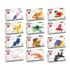 12pcs Educational Ocean Animal Building Blocks Set