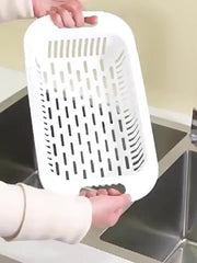 Adjustable Sink Colander Vegetable Washing Basket Strainer Rack