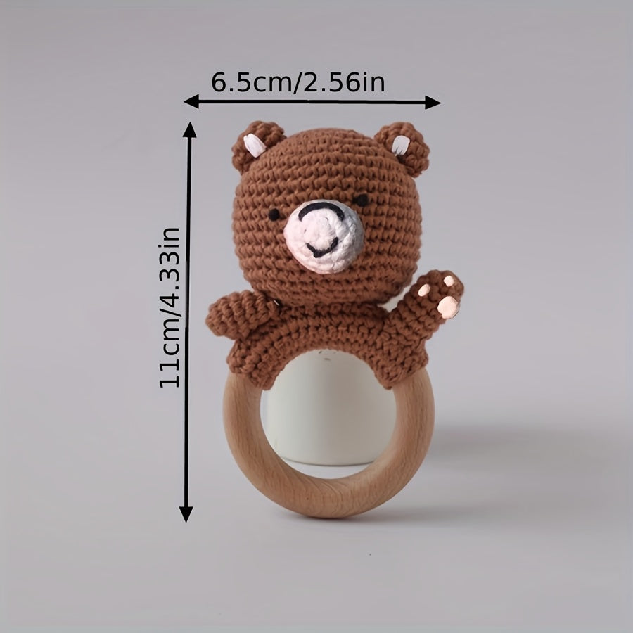 Crochet Bear Rattle Toy for Babies