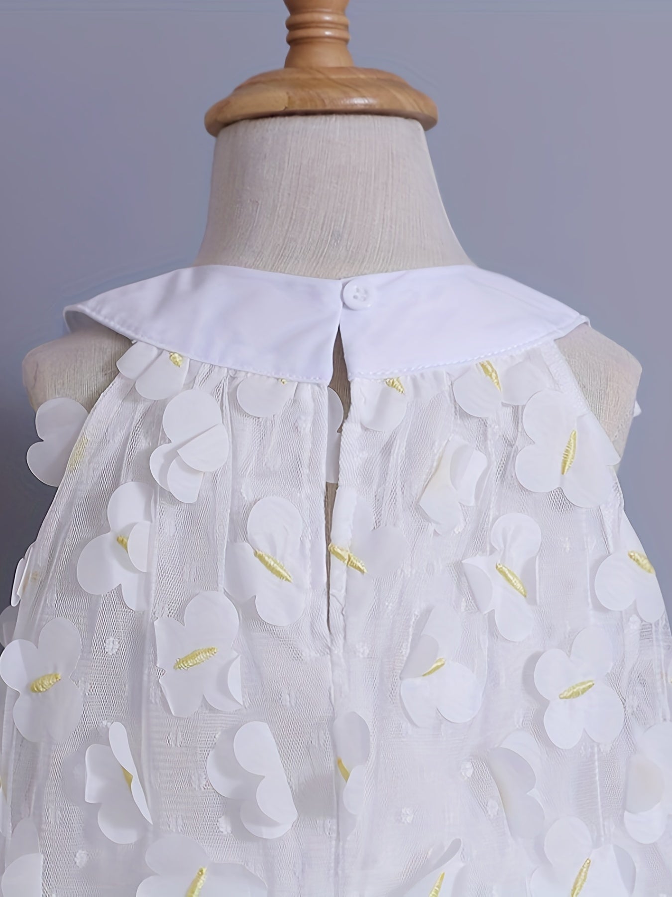 Toddler Girls' Birthday Dress Butterfly Appliques Sleeveless Mesh Princess Dress