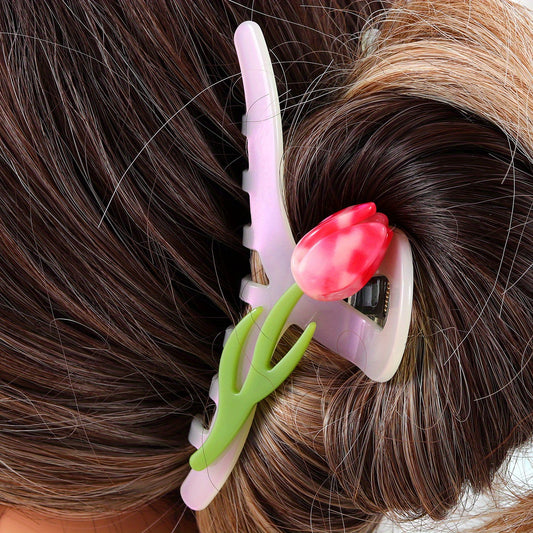 Acetate Flower Hair Claw Ponytail Holder Hair Accessories For Women Girls