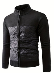 Plush Cardigan Jacket Men's Zip Up Sweater for Fall Winter