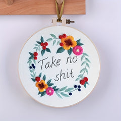 DIY Embroidery Set Beginner English Flower Pattern Gift