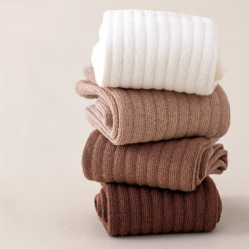 6 12 Pairs Cotton Crew Socks Women Men Solid Casual Socks