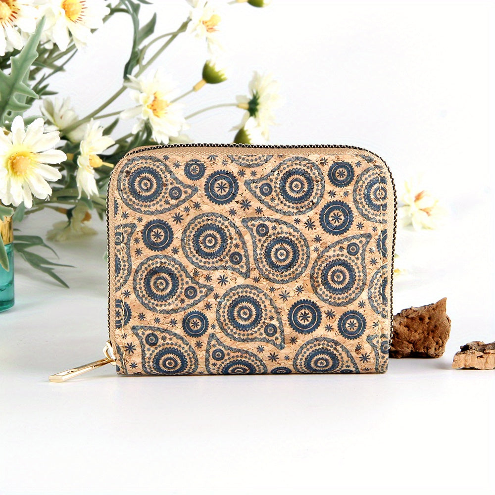 Vintage Flower Pattern Short Wallet Zipper Coin Purse Clutch Card Case
