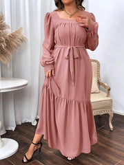  Square Neck Maxi Dress Women's Long Dress