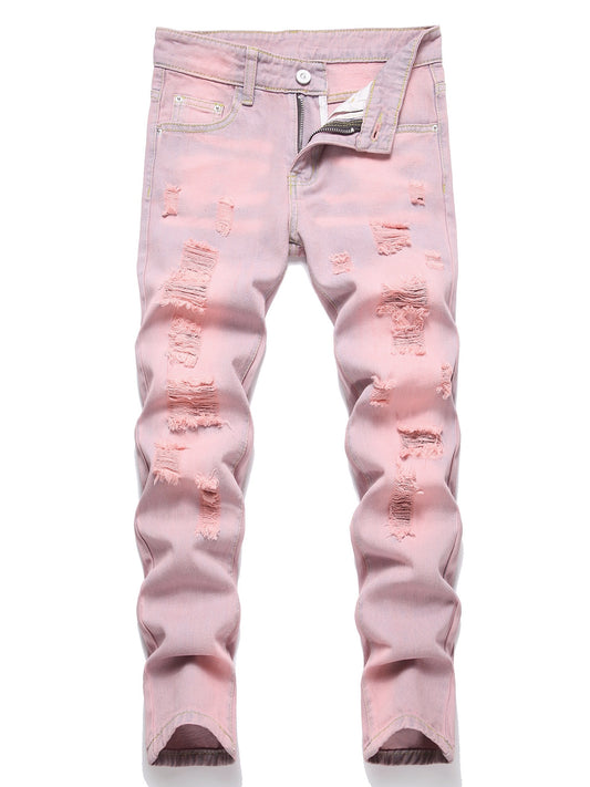 Boy's Skinny Fit Distressed Denim Jeans Pants
