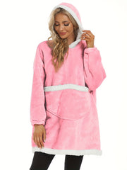 Cozy Flannel Hooded Lounge Robe with Pockets