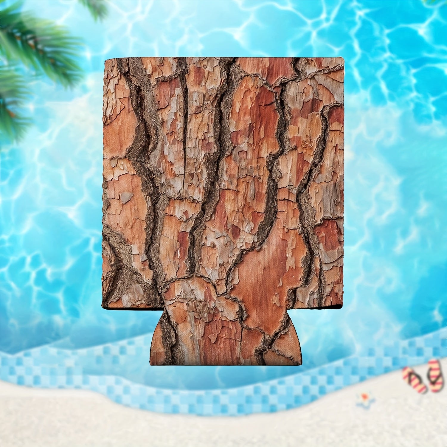 Tree Bark Texture Print Neoprene Can Cooler Lid Insulated 12oz Standard Can