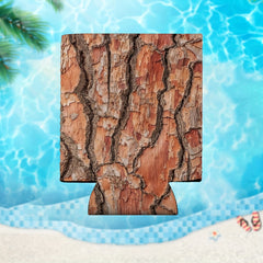 Tree Bark Texture Print Neoprene Can Cooler Lid Insulated 12oz Standard Can