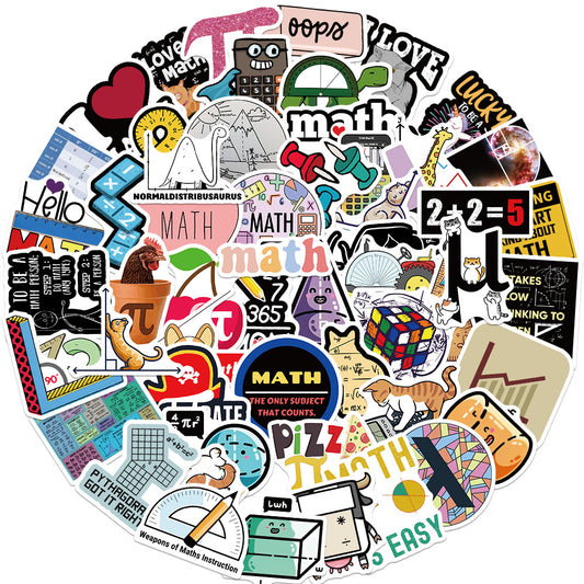 58pcs I Love Math Symbols Stickers Waterproof DIY Decoration
