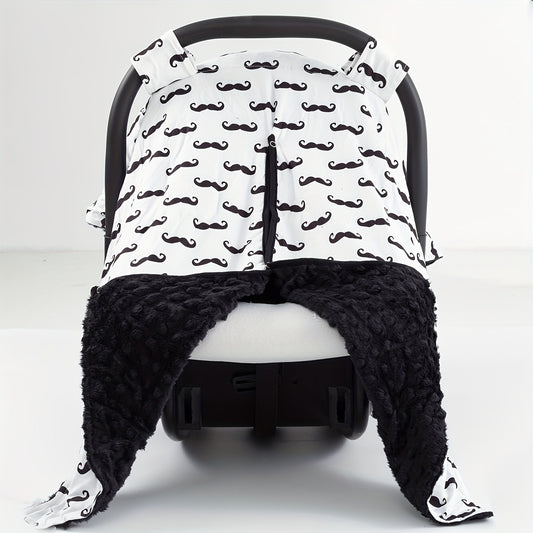 Toddler Girls Car Seat Sunshade with Big Beard Print
