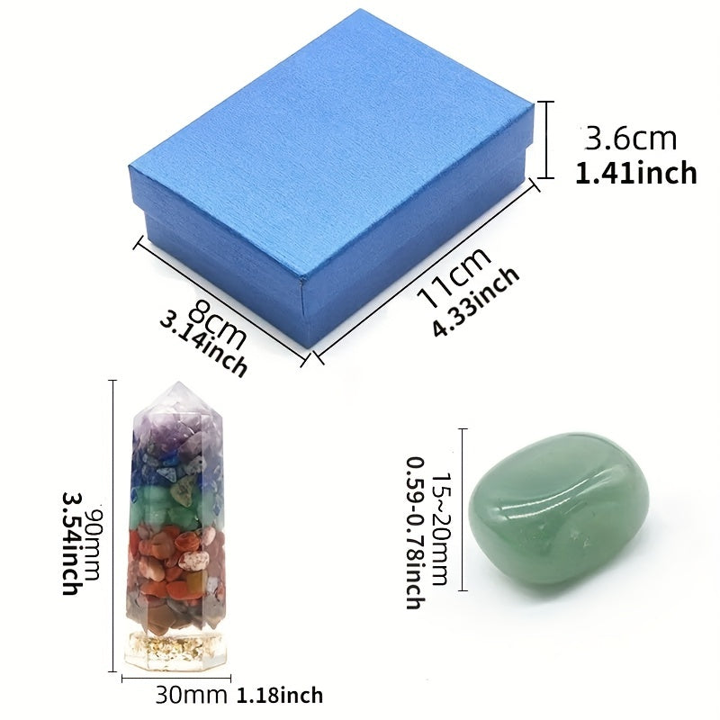 7 Chakras Gemstone Set Natural Crystal Healing Stones Yoga Balance Energy