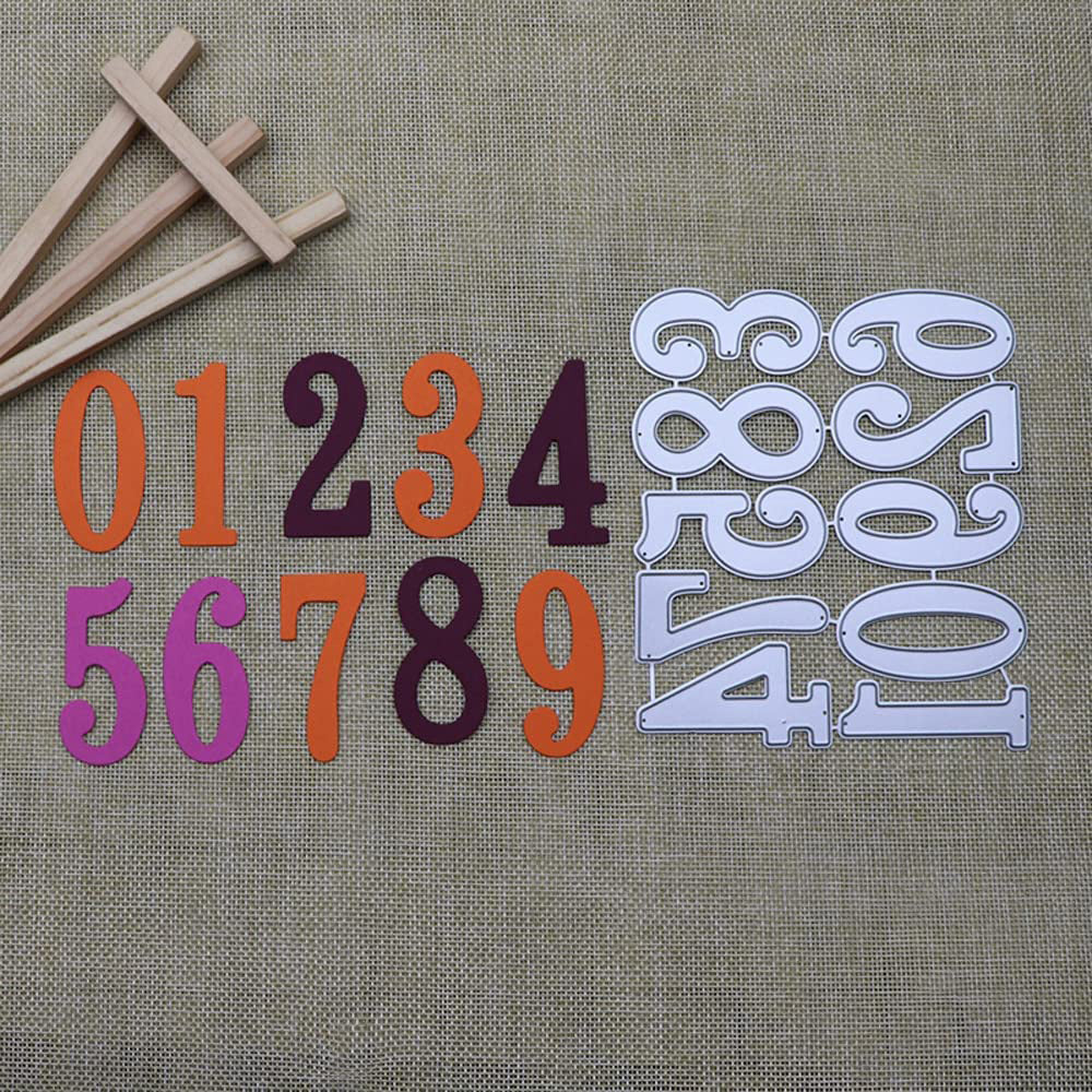 Numbers 0-9 Metal Cutting Dies 2 Inch Scrapbooking DIY Craft