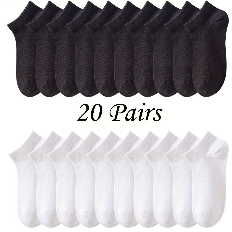 10 20 30 Pairs Unisex Solid Low Cut Socks Women's Stockings