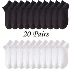 10 20 30 Pairs Unisex Solid Low Cut Socks Women's Stockings