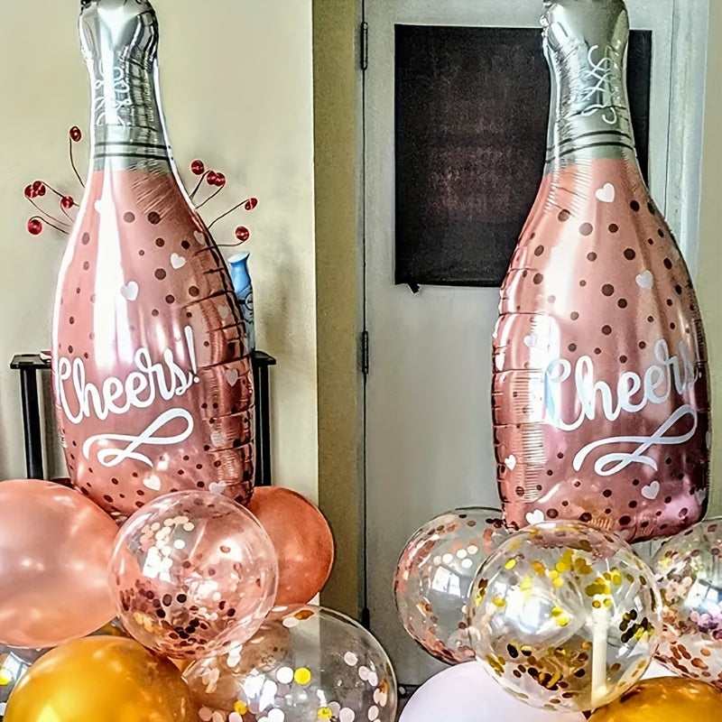 2pcs Rose Golden Wine Bottles Balloons Party Decor