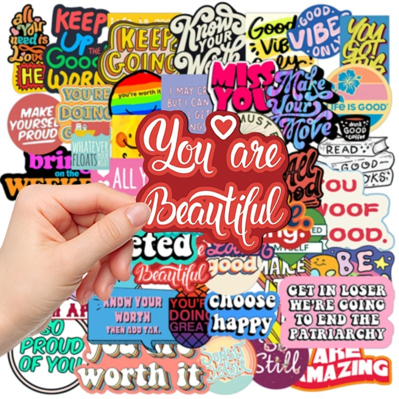 50pcs English Graffiti Waterproof Stickers DIY Materials