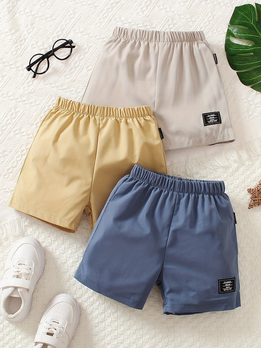 3pcs Letter Print Boys Comfortable Creative Shorts
