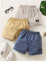 3pcs Letter Print Boys Comfortable Creative Shorts