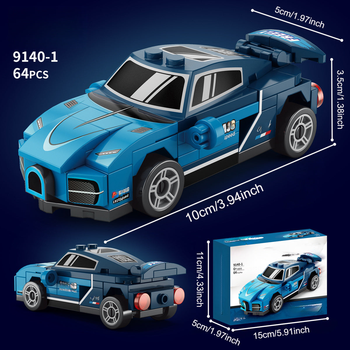 86pcs Building Block Pull Back Racing Car Fun Racing Experience Toy