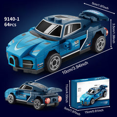 86pcs Building Block Pull Back Racing Car Fun Racing Experience Toy