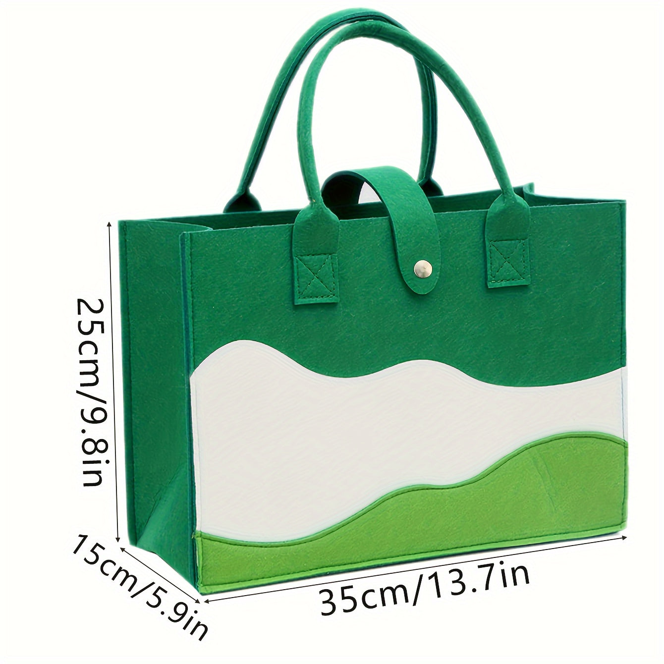 Stylish Colorblock Felt Tote Bag for Women