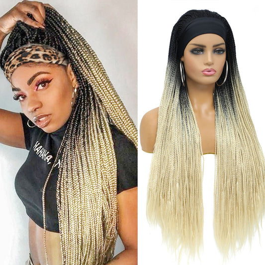 Ombre Box Braided Headband Wig for Women
