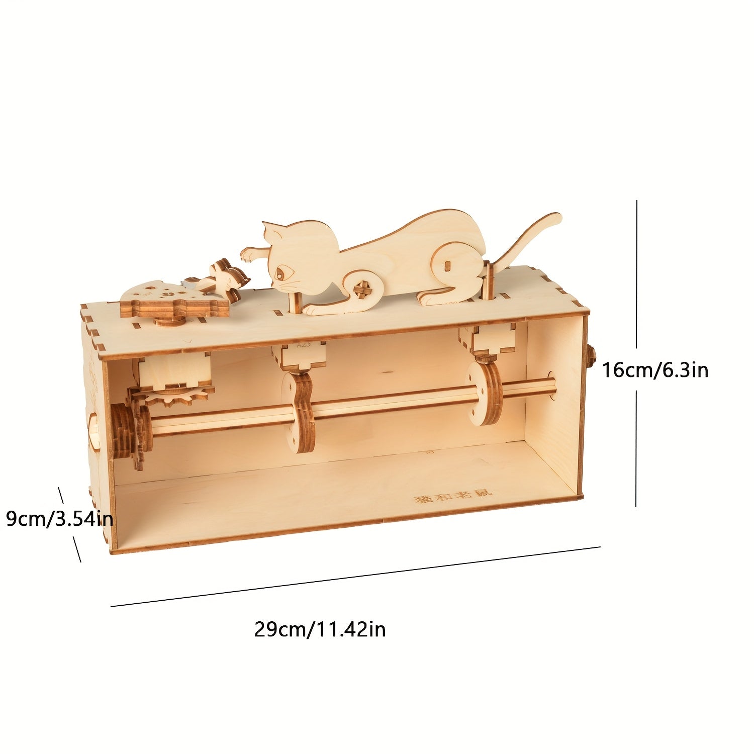 Handcrafted Cat and Mouse Wooden Puzzle Kit