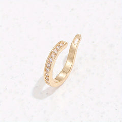Zircon Ladies Golden Ear Cuff Girls Jewelry Copper Earrings