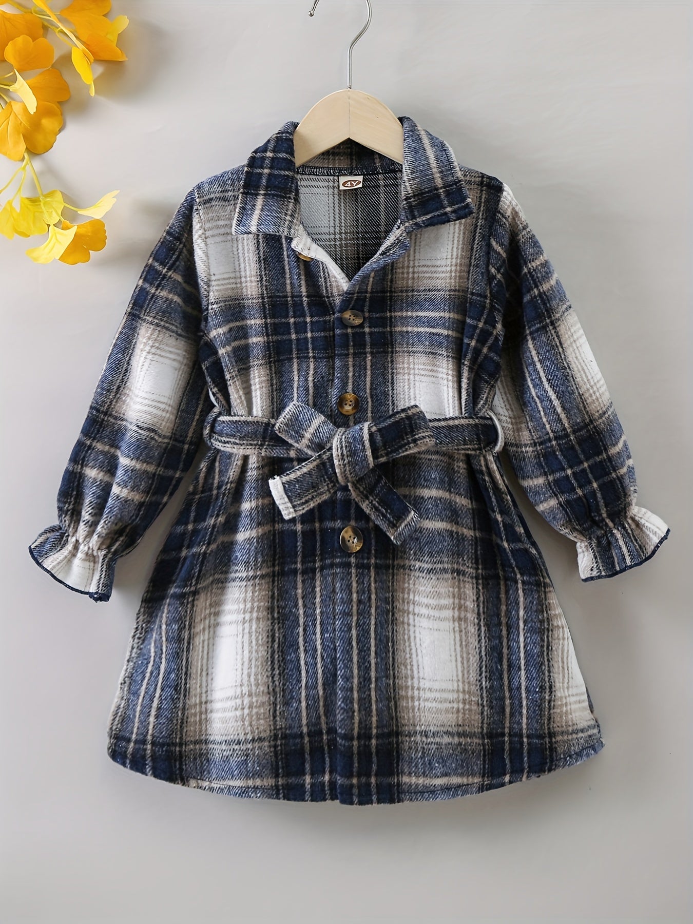 Girls' Flannel Plaid Jacket Button Down Shirt Top