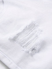 Men's Ripped Denim Shorts with Pockets