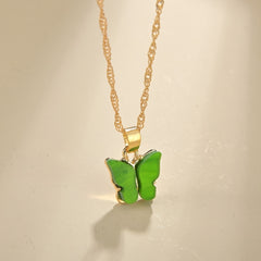 Butterfly Pendant Necklace Dainty Chain Neck Jewelry Birthday Gift
