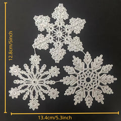 3pcs Big Snowflake Metal Cutting Dies Scrapbook Embossing For Paper Card Making