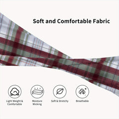 Check Plaid Headband for Sports & Casual Wear Green & Checkered Pattern