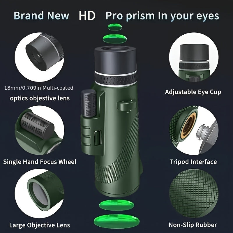 High-Def Monocular Telescope w/ Smartphone Adapter