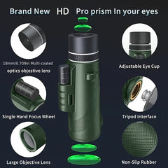 High-Def Monocular Telescope w/ Smartphone Adapter