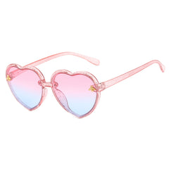 Girls Heart Shaped Sunglasses with Little Bee Decor
