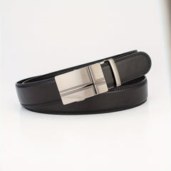 Men's Automatic Buckle PU Leather Belt Business Suit Waist Strap