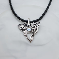 Vintage Boho Fox Gemstone Pendant Necklace Ladies Party Jewel