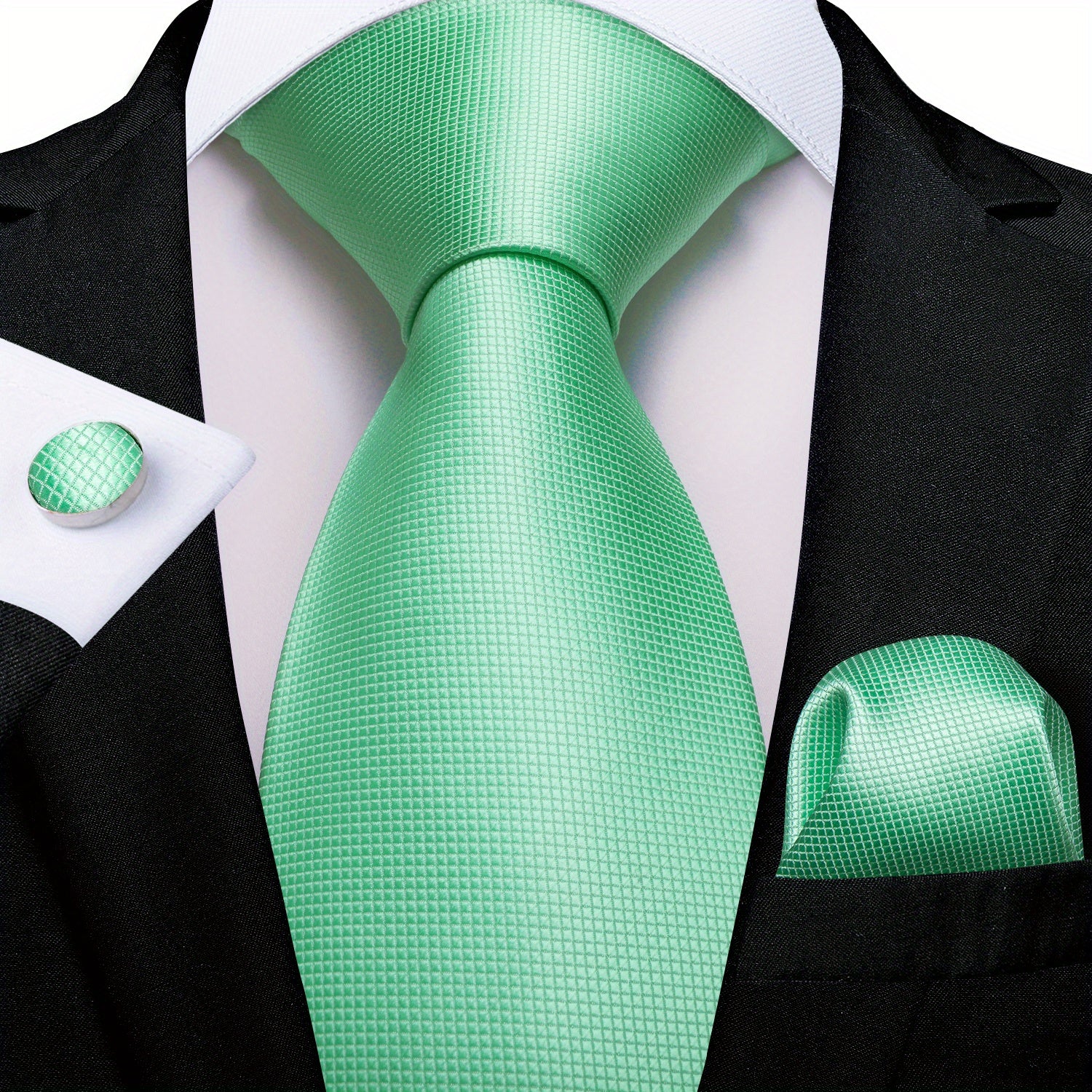 Silk Men's Tie Solid Color Necktie Set