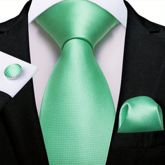 Silk Men's Tie Solid Color Necktie Set