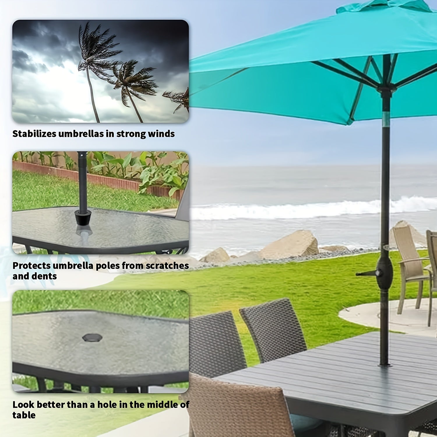Silicone Umbrella Cone Wedge for Secure Patio Table