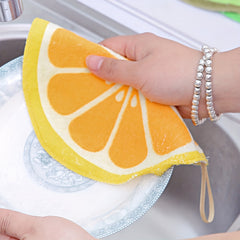 4pcs Fruit Pattern Hanging Towel Absorbent Soft Towel For Bathroom